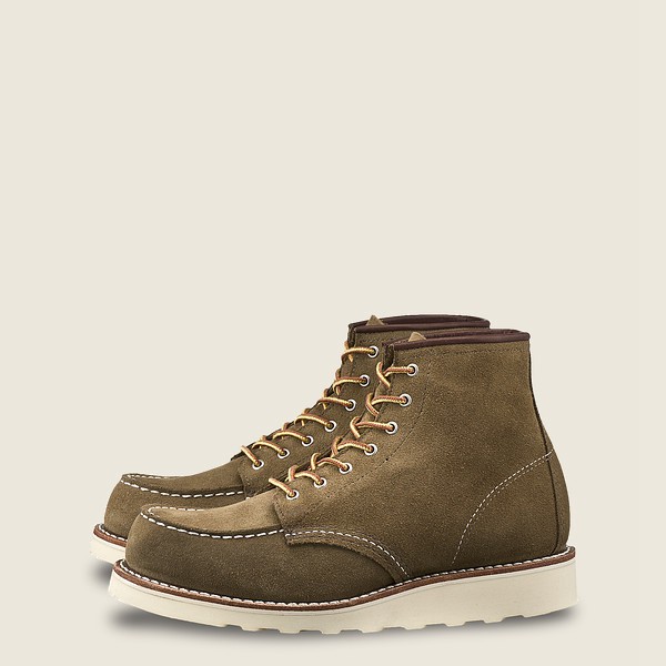 Botas Red Wing Heritage Mujer Verde Oliva - 6-Inch Classic Moc – Short Mohave Cuero - 602-JILTKU